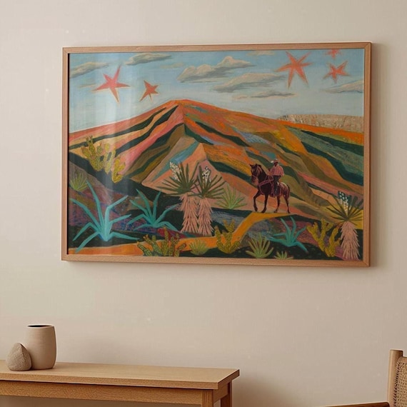 Cowboy Desert Mid-Century Modern Western Art Print
