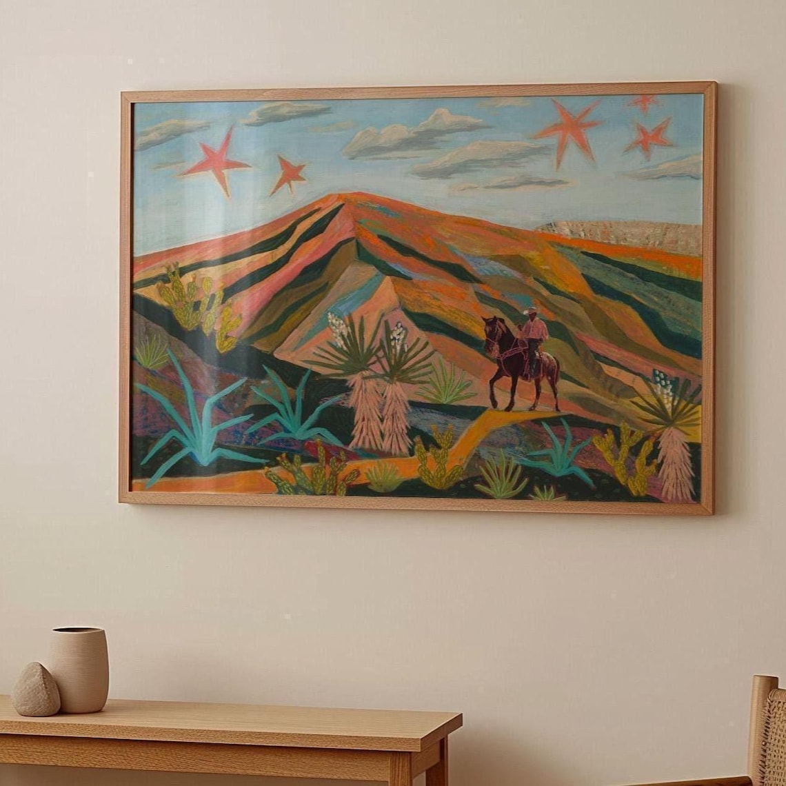 Cowboy Desert Mid-Century Modern Western Art Print