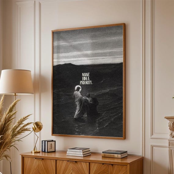 Jesus Wall Art Print, Minimalist Scripture Poster