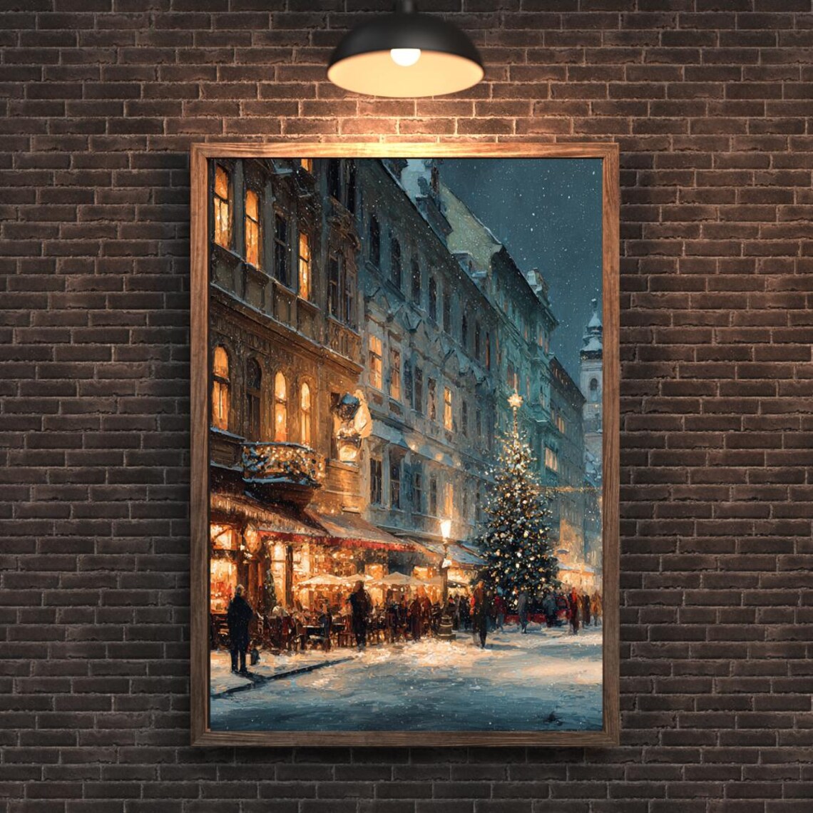 Christmas Village Street Art Print
