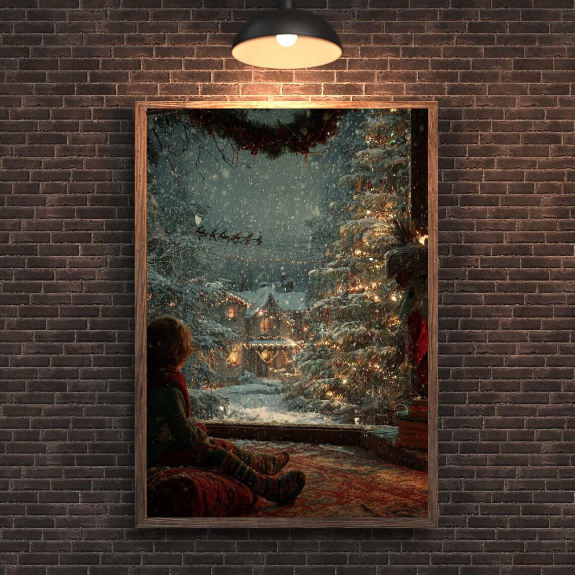 Christmas Village Street Winter Holiday Poster