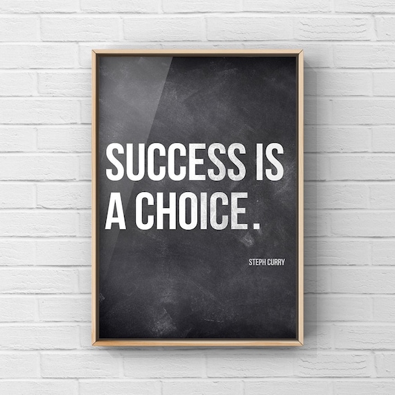 Steph Curry Quote Success Is A Choice Art Print