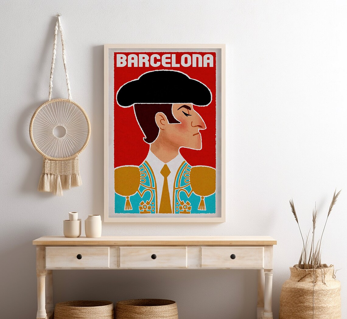 Barcelona Spain Vintage Travel Poster, Europe Art Print - Image 4