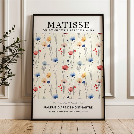 Henri Matisse Art Print Pastel Color Flower Poster Market Plant Botanical