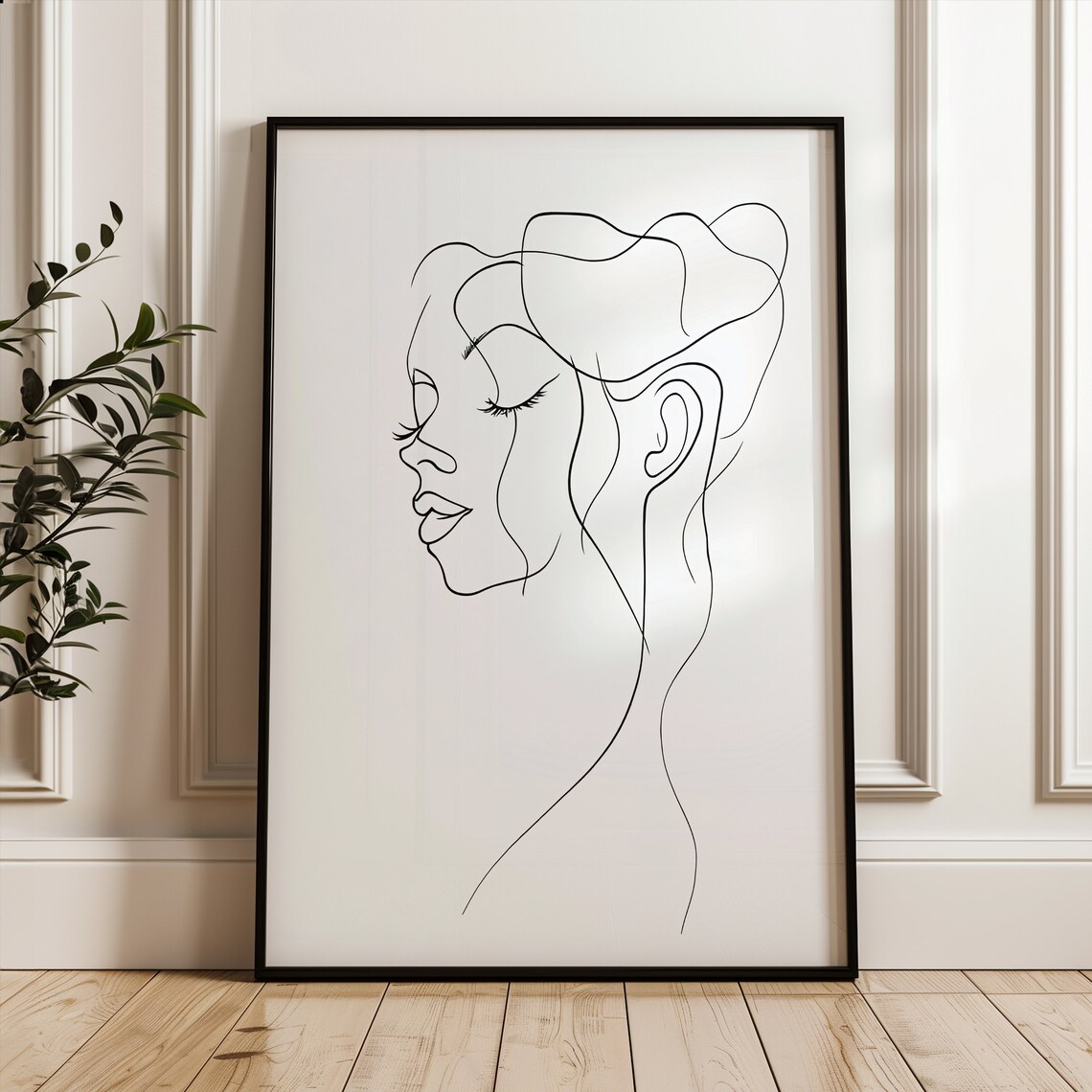 Woman Portrait Single Line Poster Minimalistic Feminist Art Print Black And White Wall Decor Modern Home Office Decoration