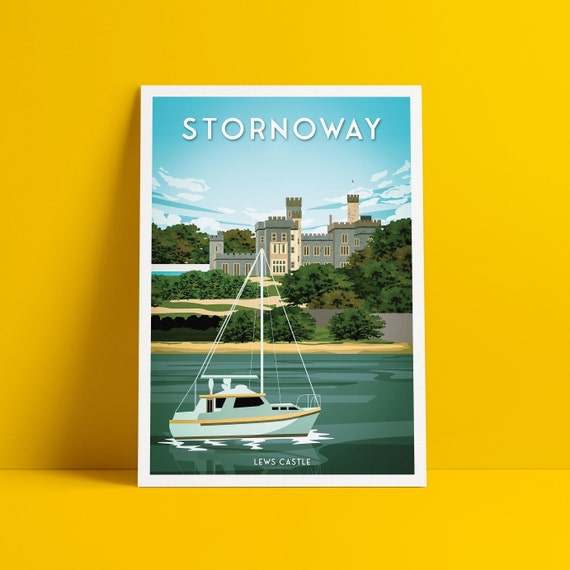 Stornoway Print, Lewis and Harris Travel Poster