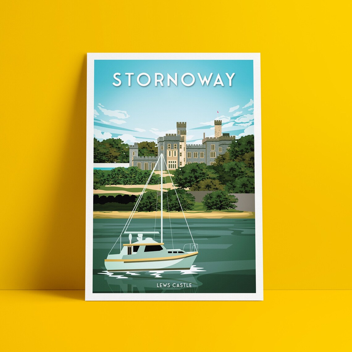 Stornoway Print, Lewis and Harris Travel Poster