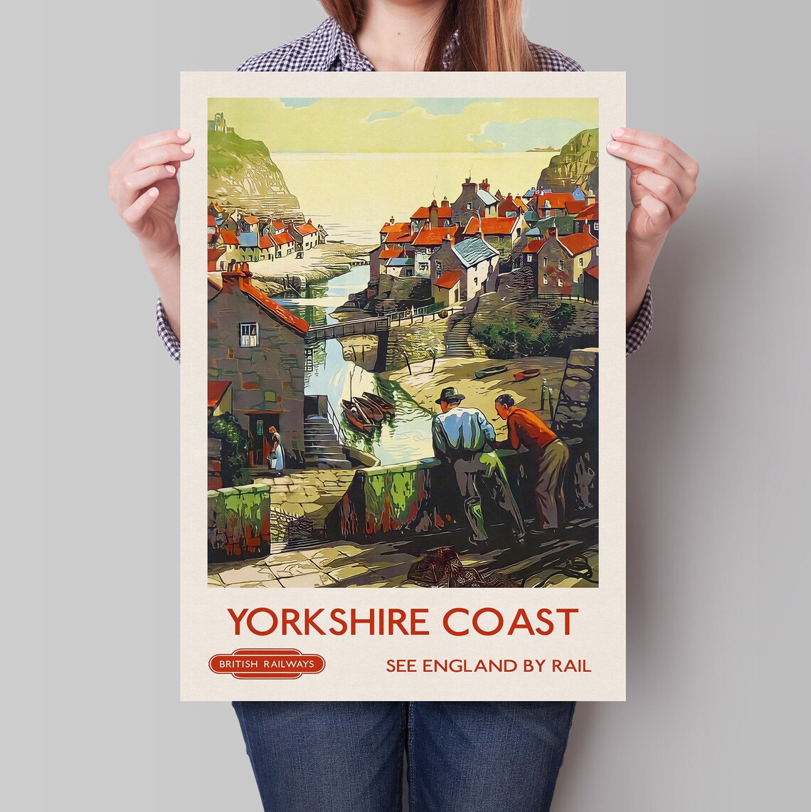 Yorkshire Coast Vintage Travel Poster, England