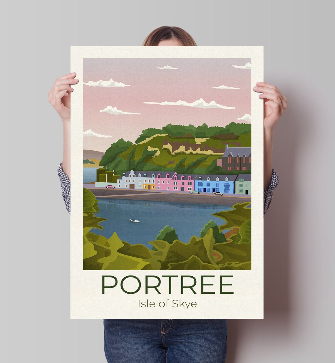 Portree Travel Poster, Isle Of Skye Scotland