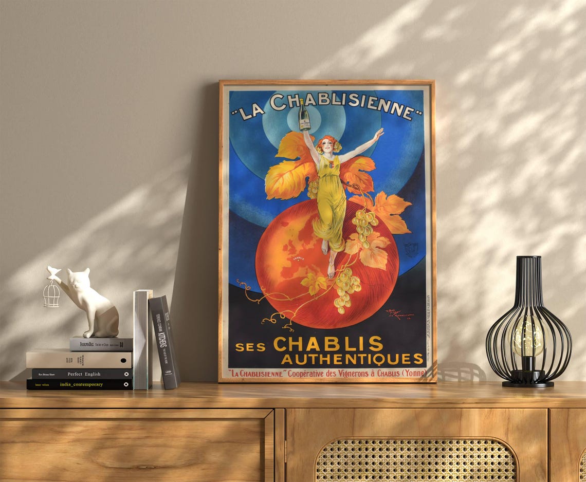 Vintage French Wine Poster, Kitchen Wall Art - Image 2