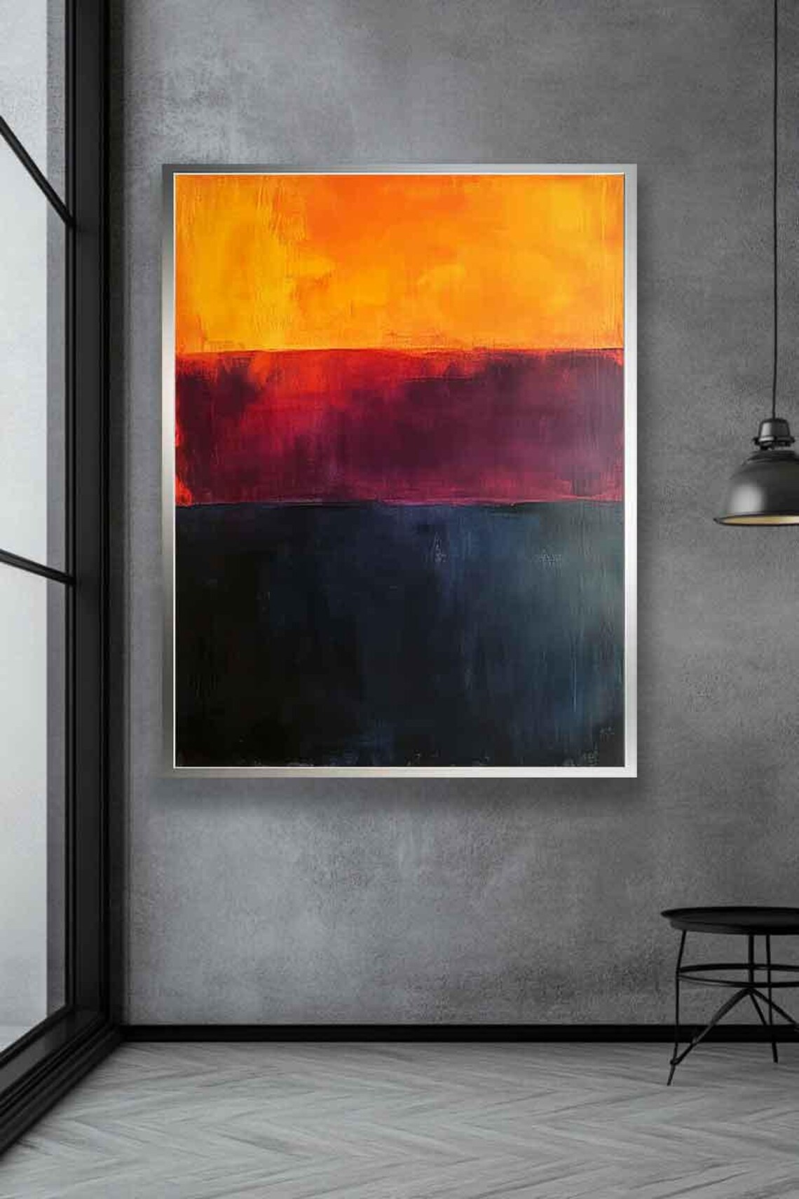 Mark Rothko Wall Art Decor Minimalist Abstract Wall Art Orange Red Black Modern Wall Decor Abstract Wall Art Rothko Poster - Image 3