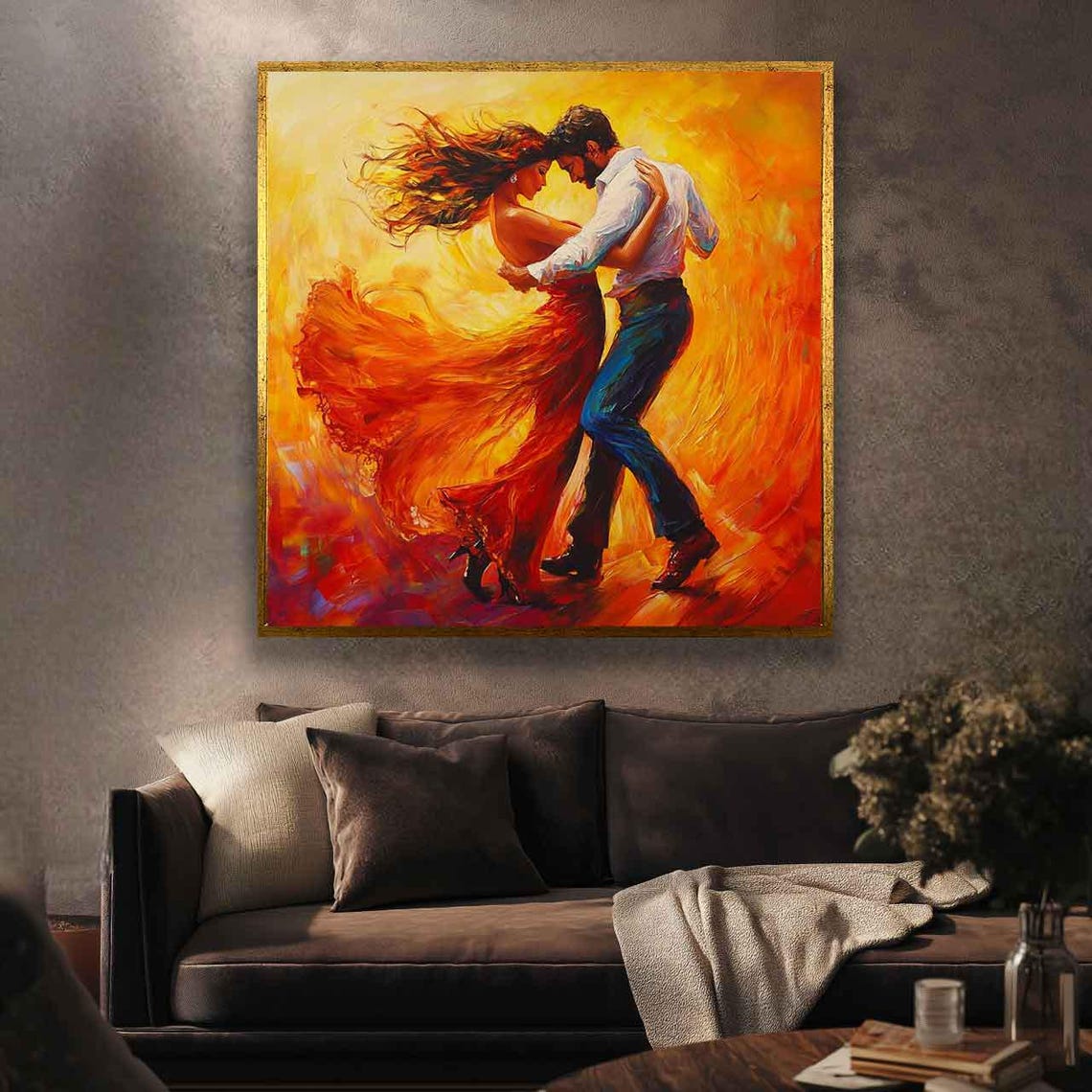 Salsa Dance Passionate Couple Dancing Art Dance Painting Latin Dance Wall Decor Dance School Decor Energetic Ballroom Print - Image 2