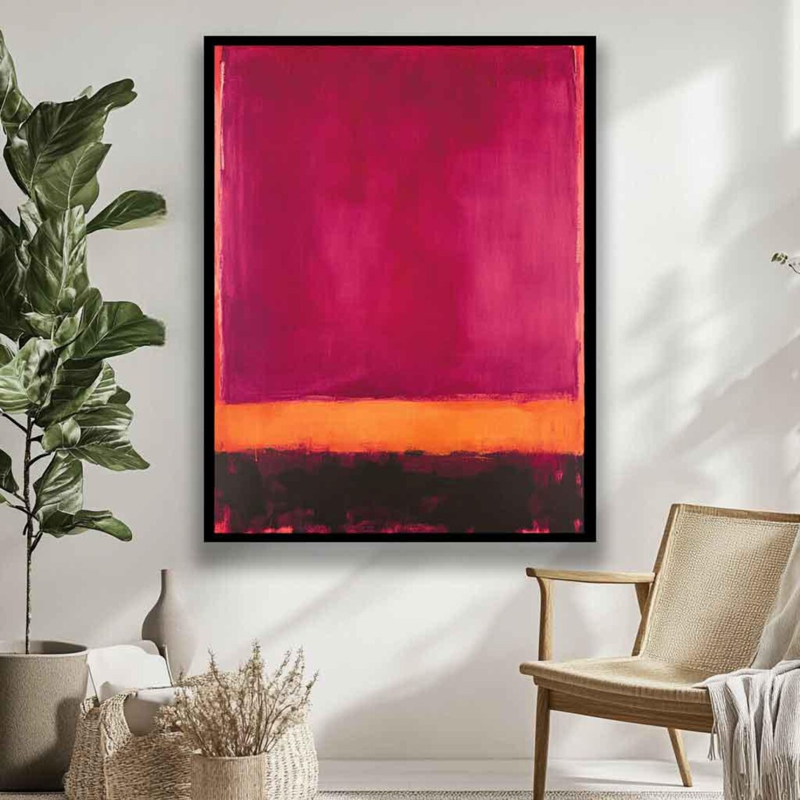 Mark Rothko Wall Art Decor Minimalist Abstract Wall Art Pink Orange Black Modern Wall Decor Abstract Wall Art Rothko Poster - Image 2