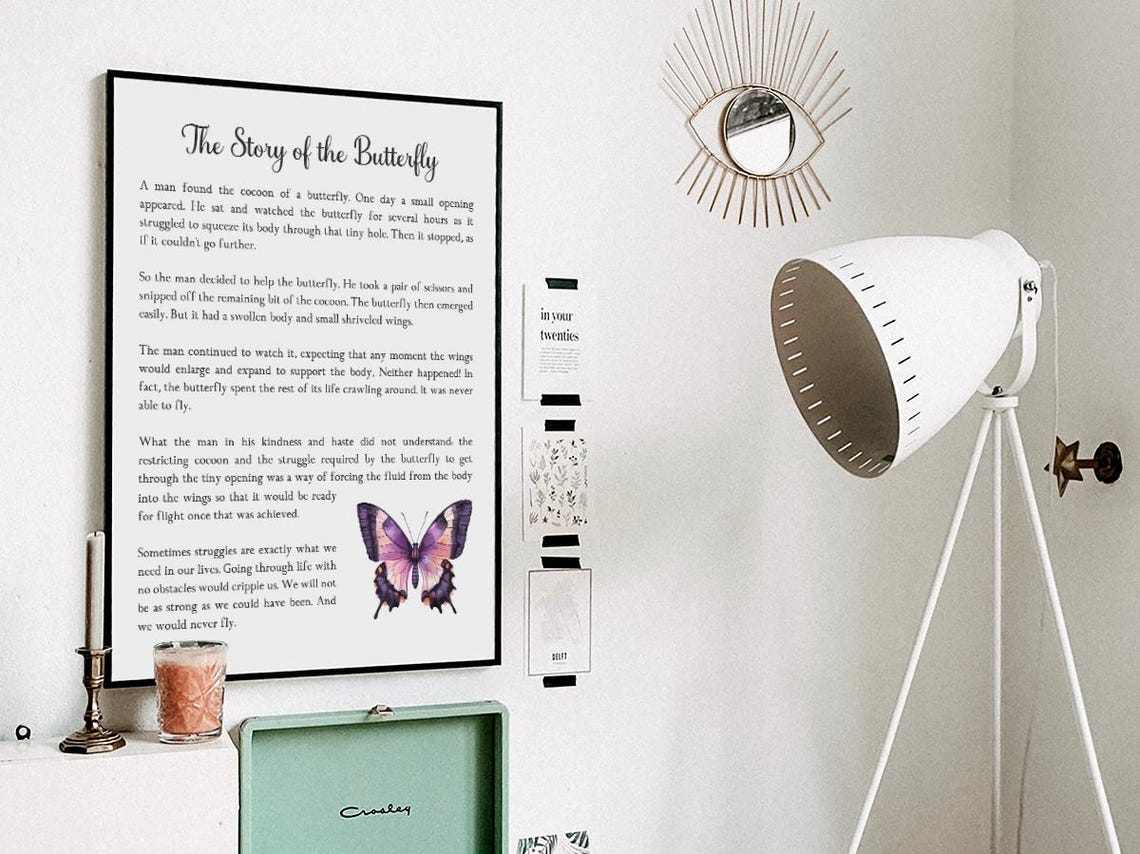 The Story Of The Butterfly Life Challenges Art Print - Image 3
