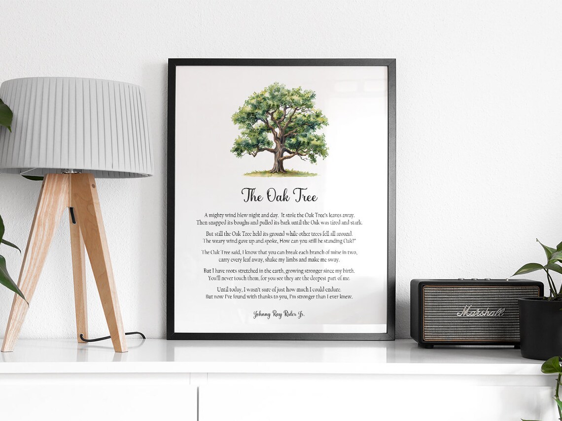 The Oak Tree Poem, Nature Poetry Wall Art Print - Image 2