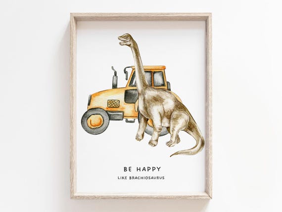 Dinosaur Brachiosaurus Nursery, Wall Art Print