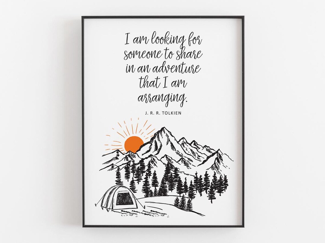 Adventure Literary Wall Art, Mountain Explorer Inspiration