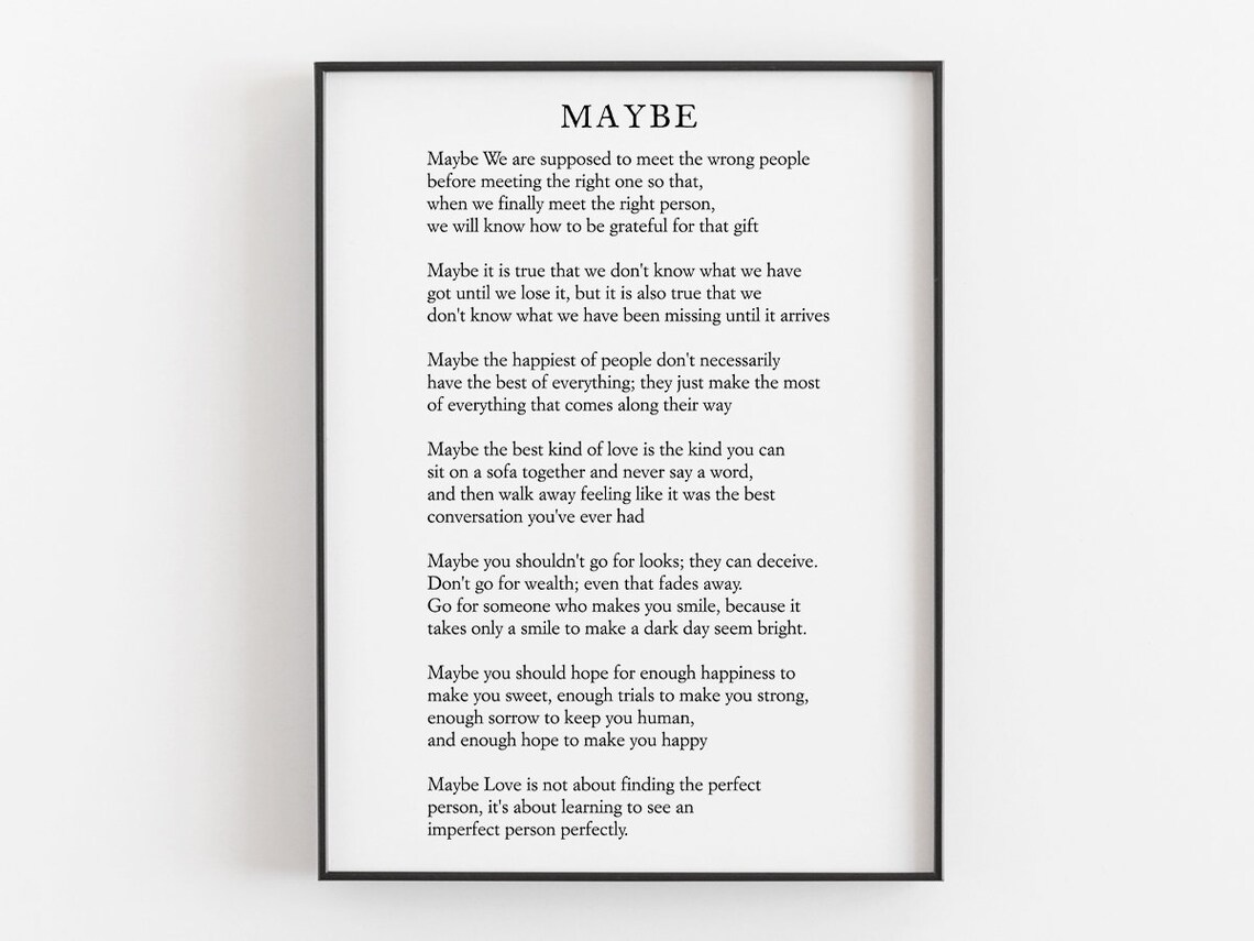 Maybe We Are Supposed To Meet, Love Poem Print