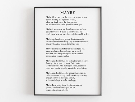 Maybe We Are Supposed To Meet, Love Poem Print