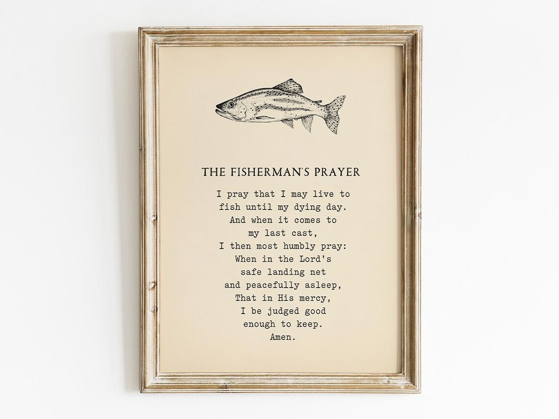 Fisherman Prayer, Fly Fishing Trout Nature Art