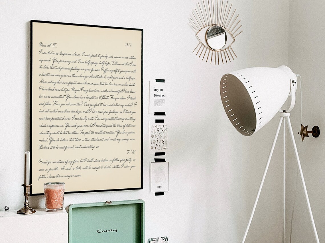 Frederick Wentworth Love Letter, Jane Austen Decor - Image 3