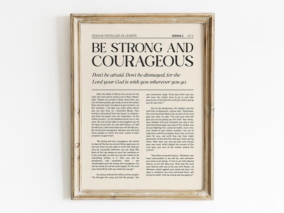 Be Strong And Courageous, Joshua 1 Scripture