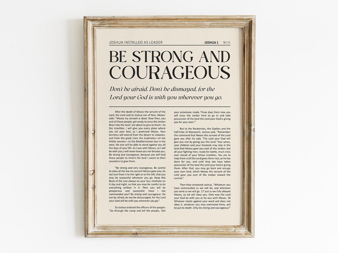 Be Strong And Courageous, Joshua 1 Scripture