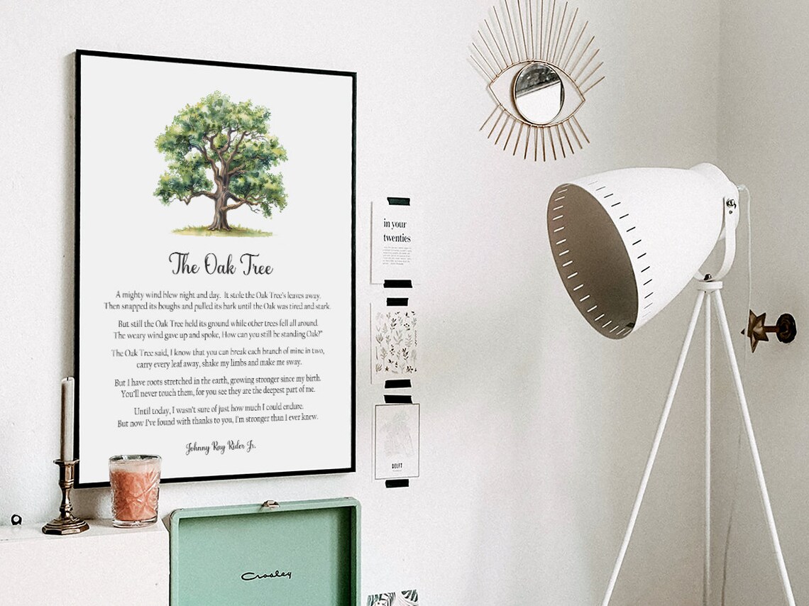 The Oak Tree Poem, Nature Poetry Wall Art Print - Image 3