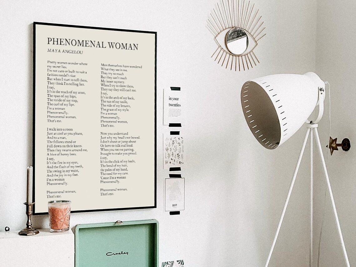Maya Angelou Phenomenal Woman Poem Feminist Empowerment Poster - Image 3