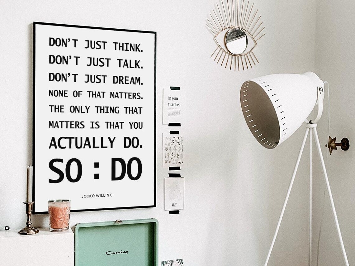 Dont Just Think Do Quote By Jocko Willink Success Print Discipline Wall Art Typography Decor Husband Gift - Image 3