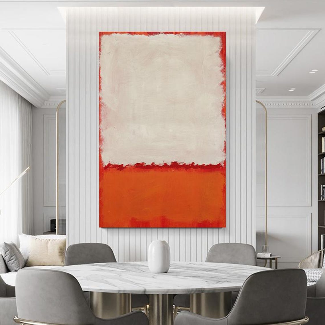 Red And White Color Field Abstract Painting Gallery Modern Poster - Image 3