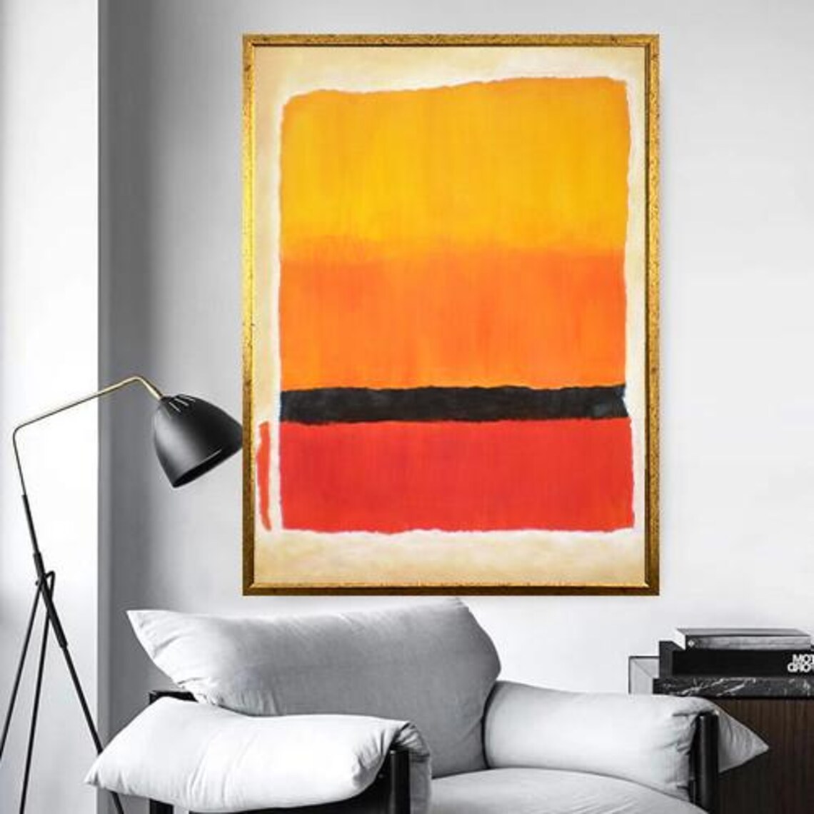 Vibrant Orange Red Yellow Abstract Color Block Rothko Style Poster - Image 4