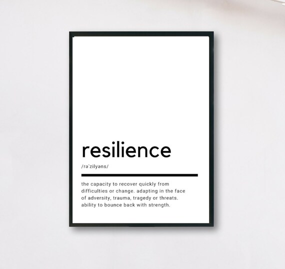 Resilience Definition Print Minimalist Modern Inspirational Art