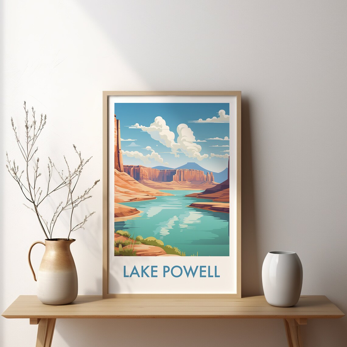 Lake Powell Red Rock Canyon Turquoise Water Travel Art Poster - Image 2