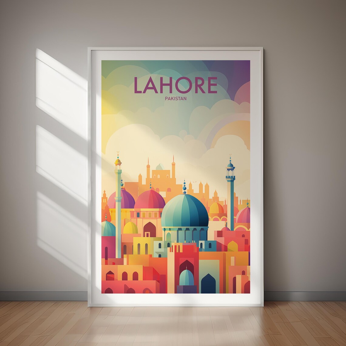 Lahore Travel Poster, Pakistan Wall Art Print
