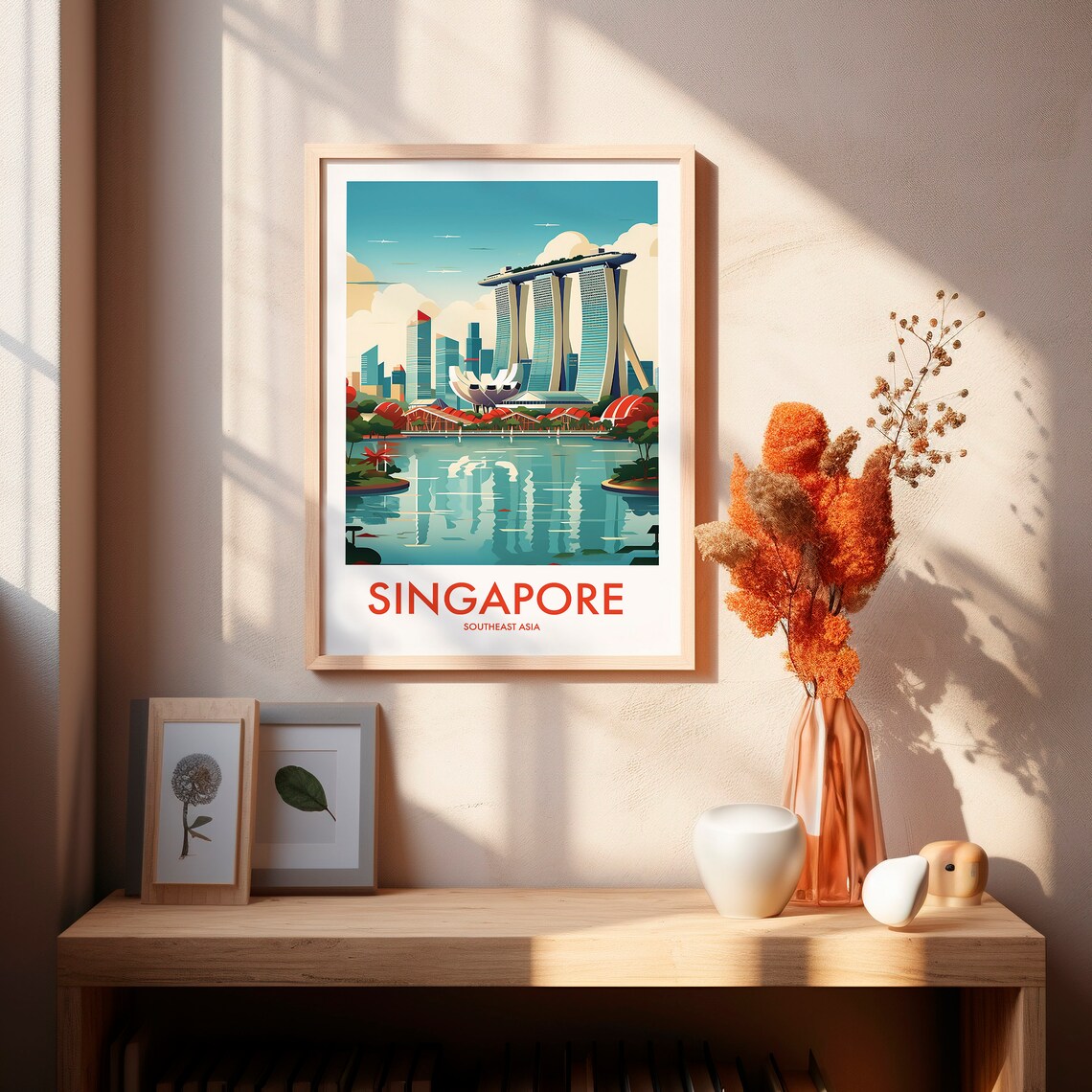Singapore Poster, Southeast Asia Travel Poster - Image 2