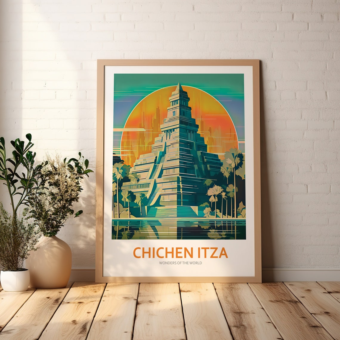 Chichen Itza Poster Yucatan Mexico Unique Easy Downloads Home Decor Wall Art Gift For Her Gift For Him