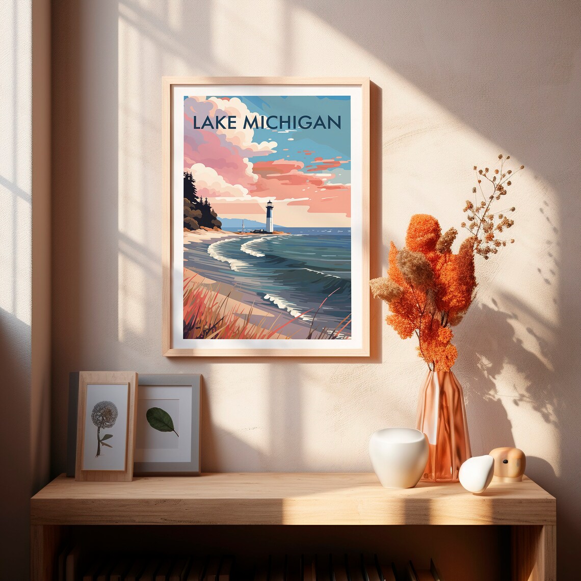 Lake Michigan Travel Poster Art Print, Home Decor - Image 2