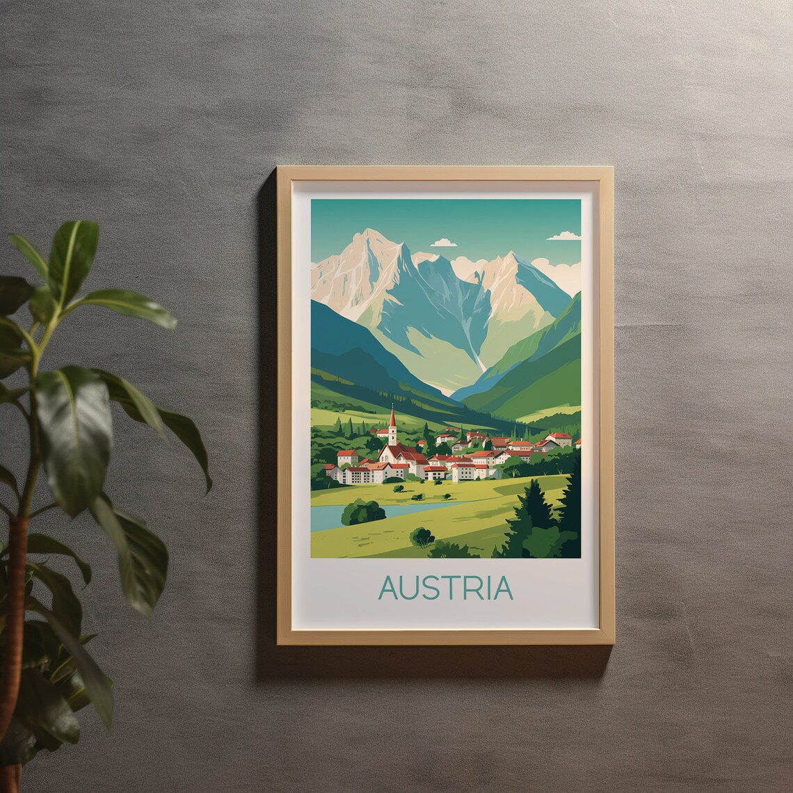 Austria Travel Poster, European Holiday Wall Art