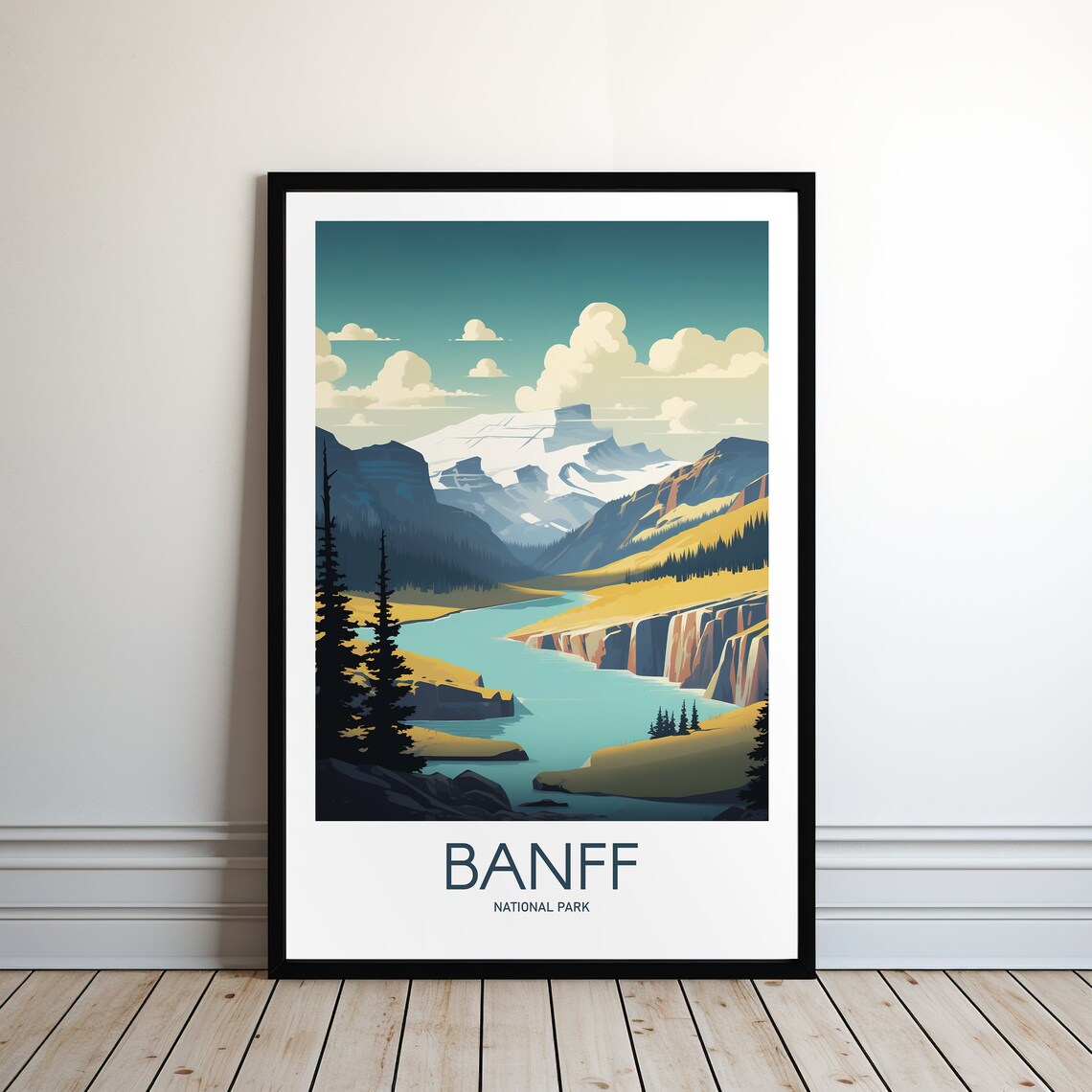 Banff National Park Glacier Lake Mountain Valley Travel Poster - Image 2