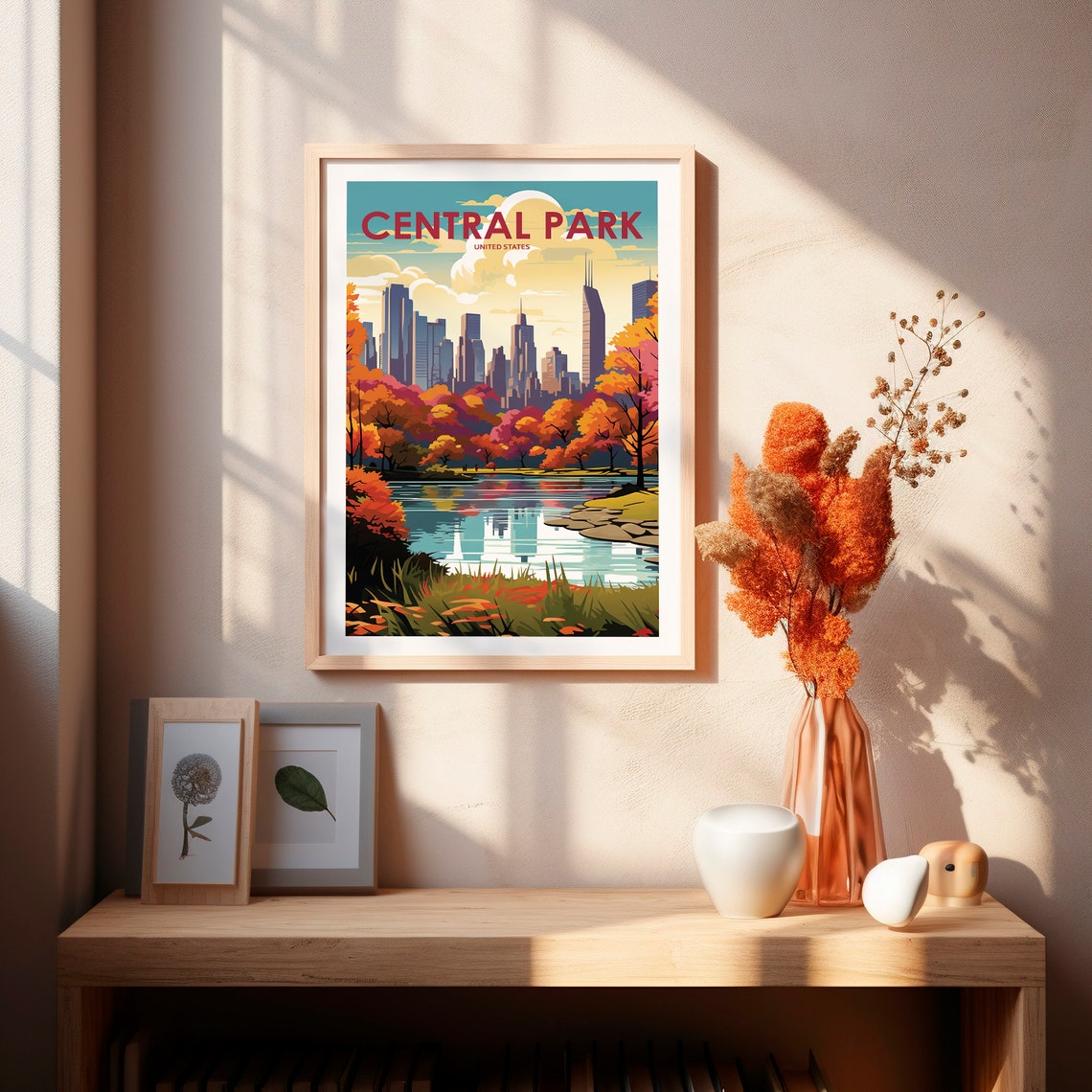 Central Park Autumn Fall Foliage New York City Travel Poster - Image 2