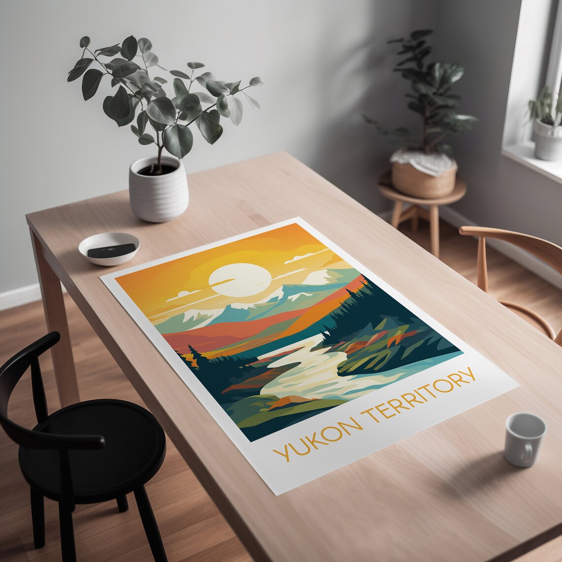 Yukon Territory Travel Poster, Minimal Style Art Print - Image 2