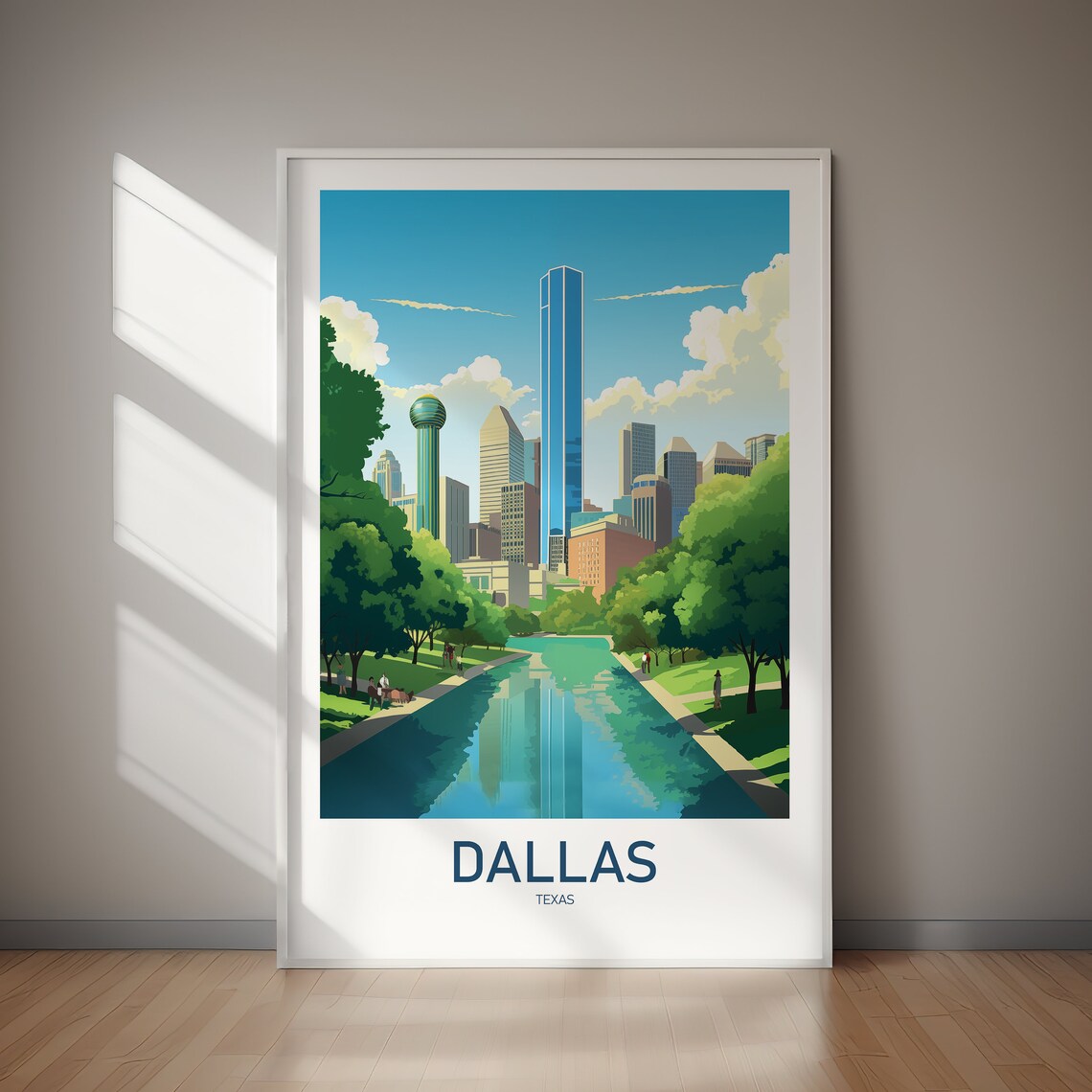 Dallas Travel Poster, Holiday Wanderlust Wall Art