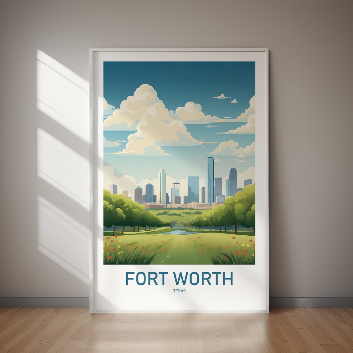 Fort Worth Travel Poster, US City Wall Art