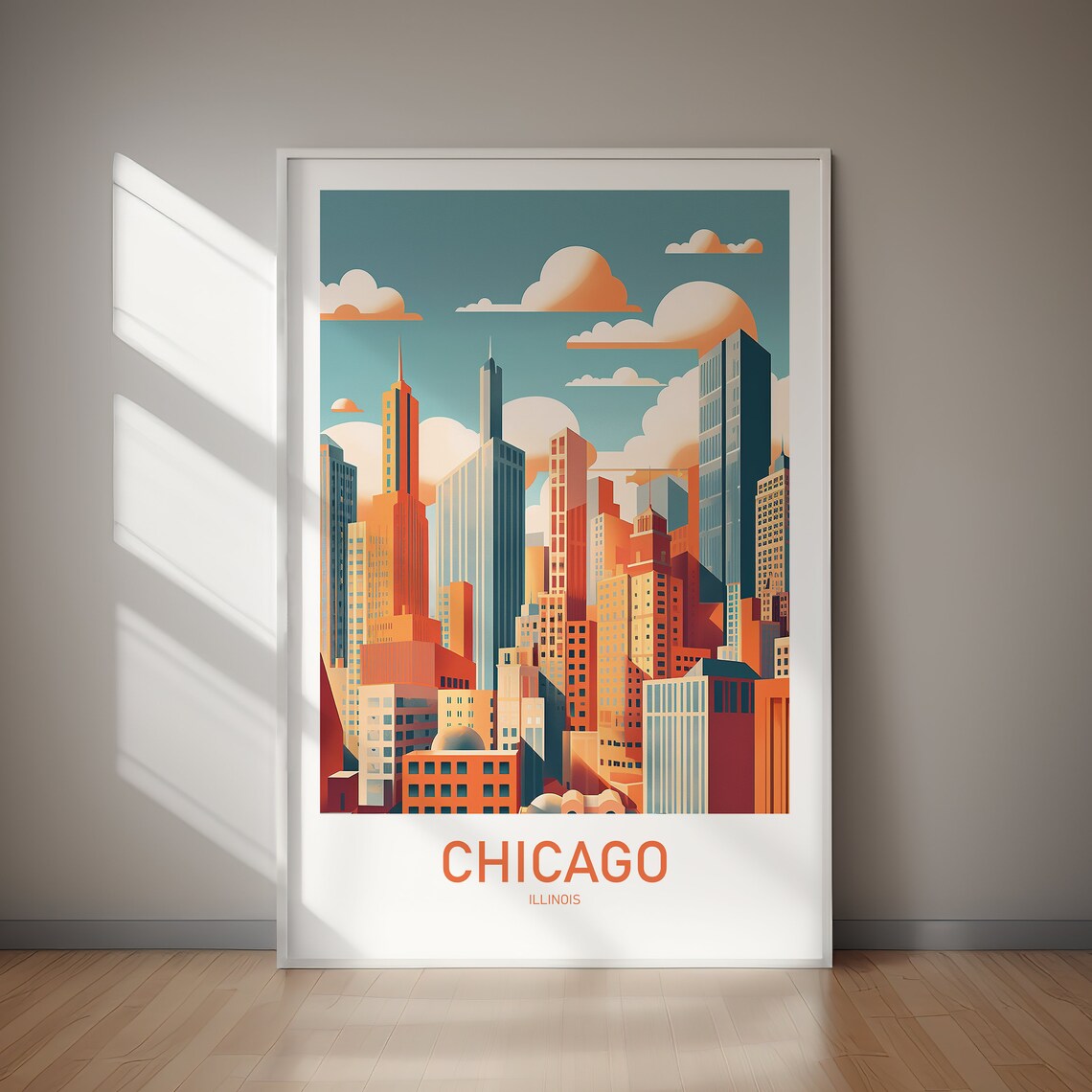 Chicago Travel Poster, USA City Wall Art