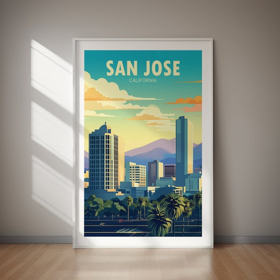 San Jose Poster Wall Art Wanderlust Gift Holiday Travel Gift Gifts For Her Gifts For Him Holiday Gift