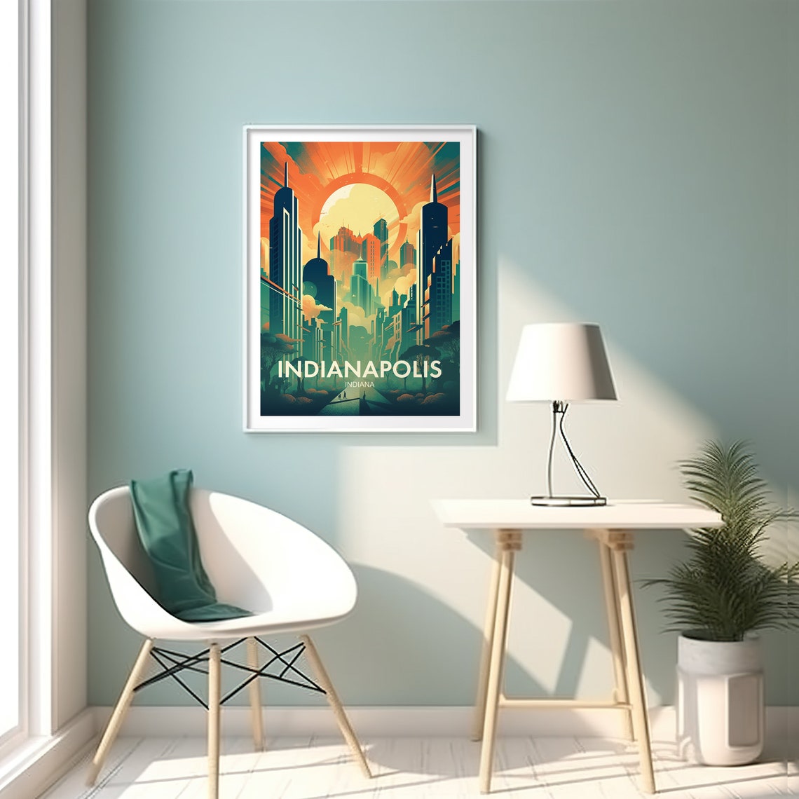 Indianapolis Poster Wall Art Wanderlust Gift Holiday Travel Gift For Her Gift For Him Holiday Gift