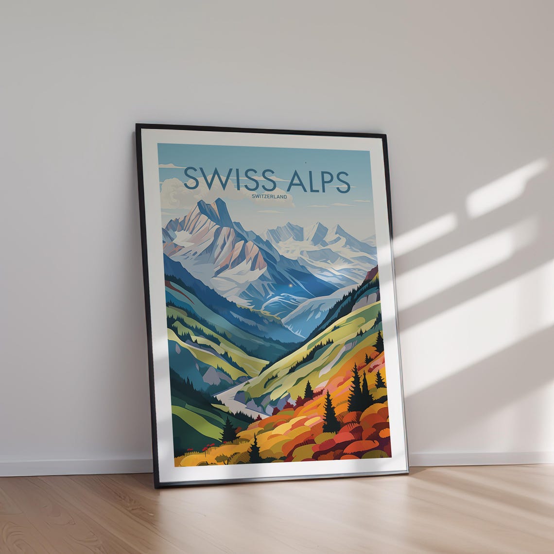 Swiss Alps Poster Country Art Wall Art Wall Art Gift Gifts For Her Holiday Travel Gifts For Him Holiday Gift - Image 2