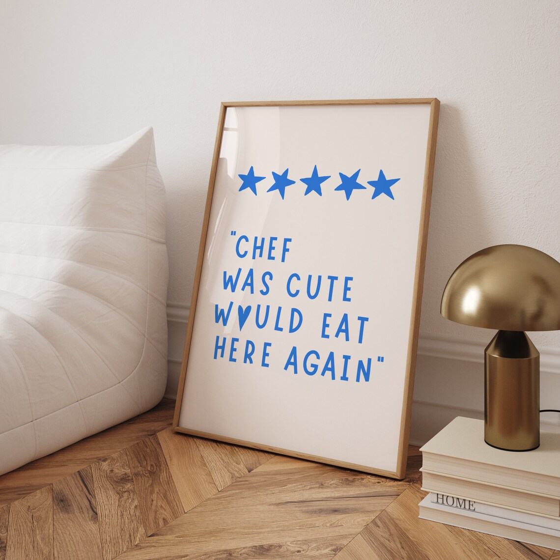 Blue Chef Was Cute Poster, Funny Kitchen Decor
