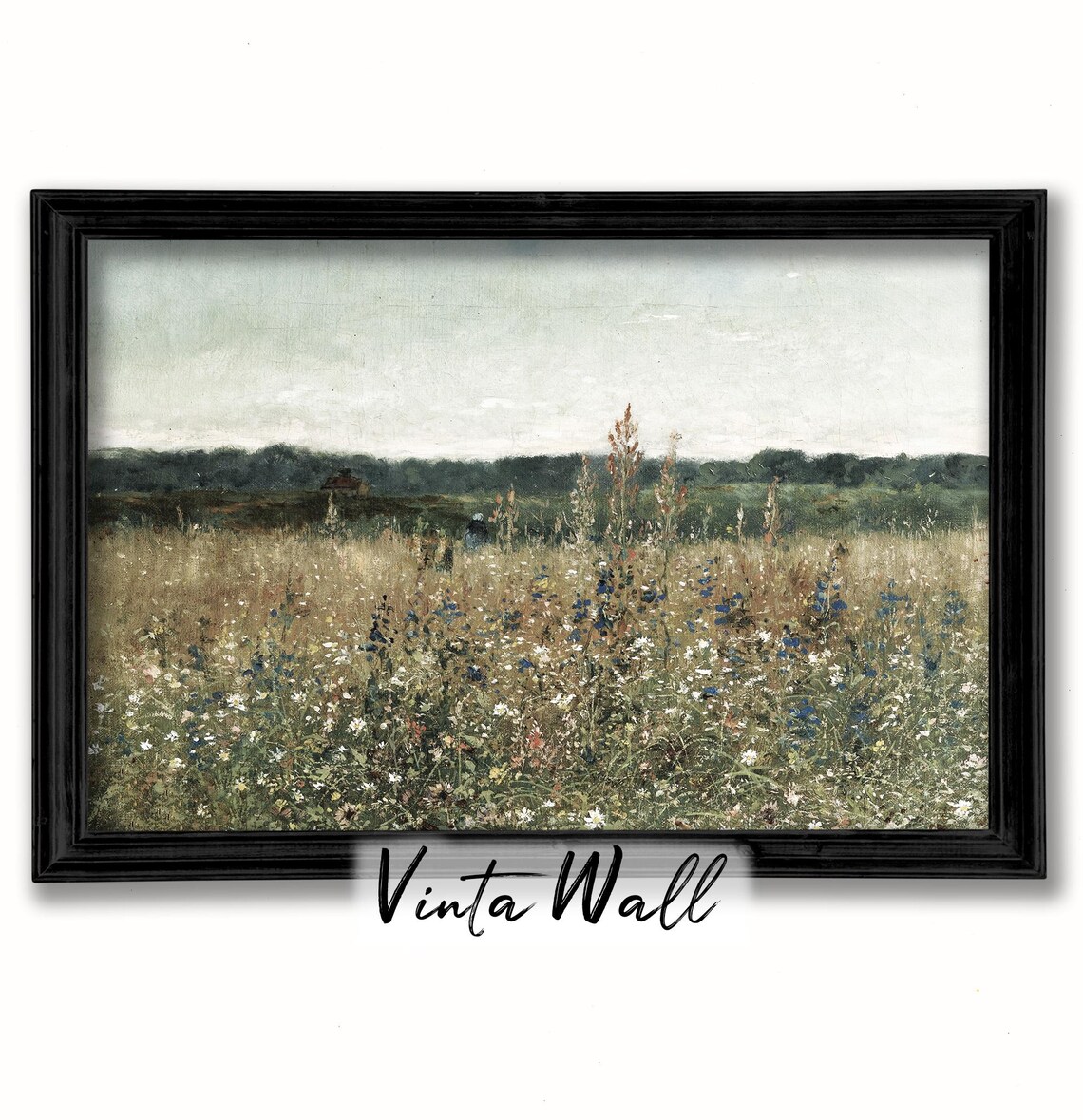 Wildflower Meadow Field Vintage Landscape Painting Nature Poster - Image 2